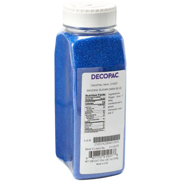 Decopac Dark Blue Sanding Sugar – 33 Oz. Portable Container 1