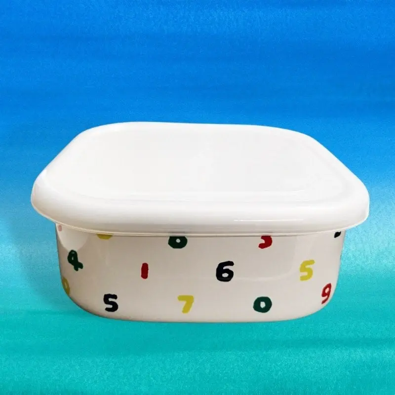 Decorative Agate Square Enamel Canister With Airtight Lid 1