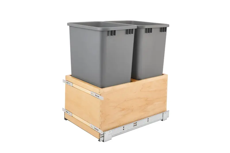 Double-Compartment 18-Inch Full-Height Pull-Out Waste Bin 1