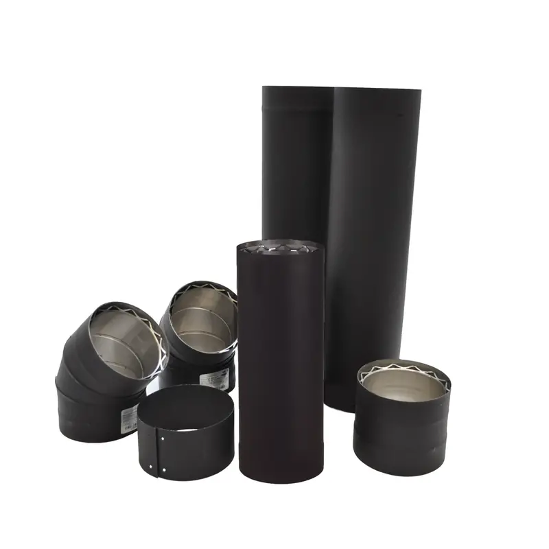 Drolet 6-Inch To-The-Wall Double-Wall Chimney Pipe Kit 1