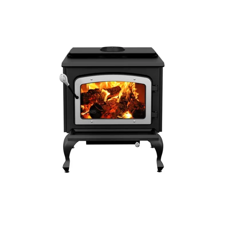 Drolet Escape 1800 Wood-Burning Stove – Brushed Nickel Door, Legged Base (Db03112) 1