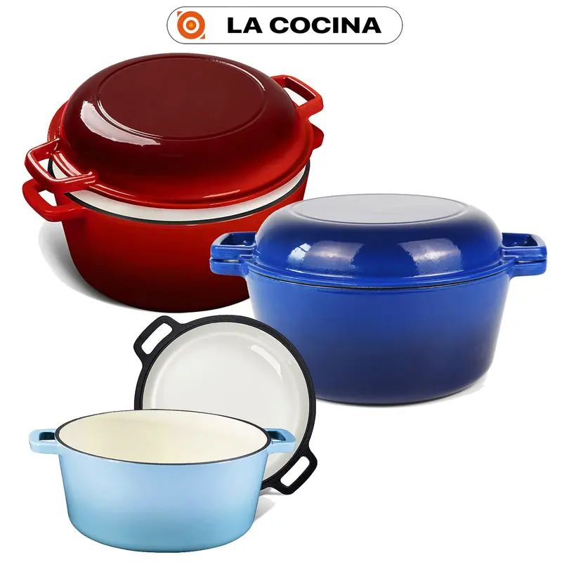 Dual-Function Cast Iron Casserole & Fry Pan Lid – 26Cm Versatile Cover 1