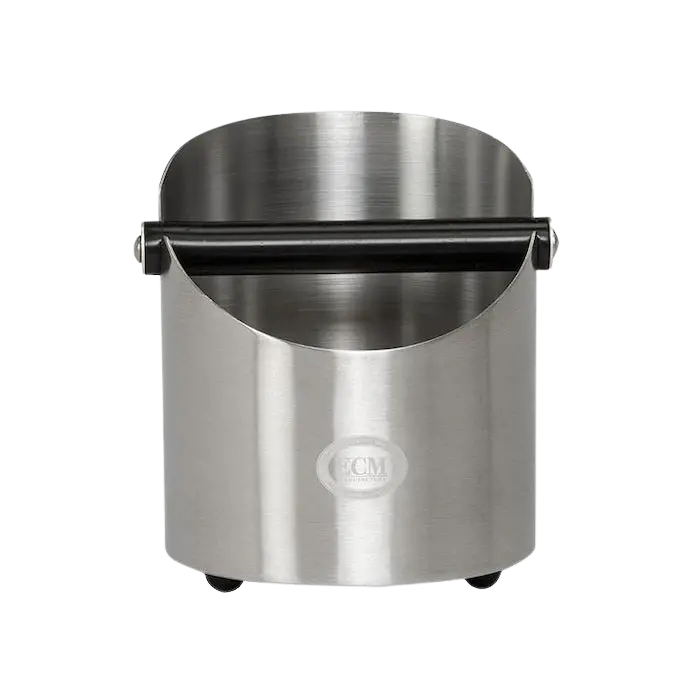 Ecm Stainless Steel Round Knock Box For Espresso Grounds 1