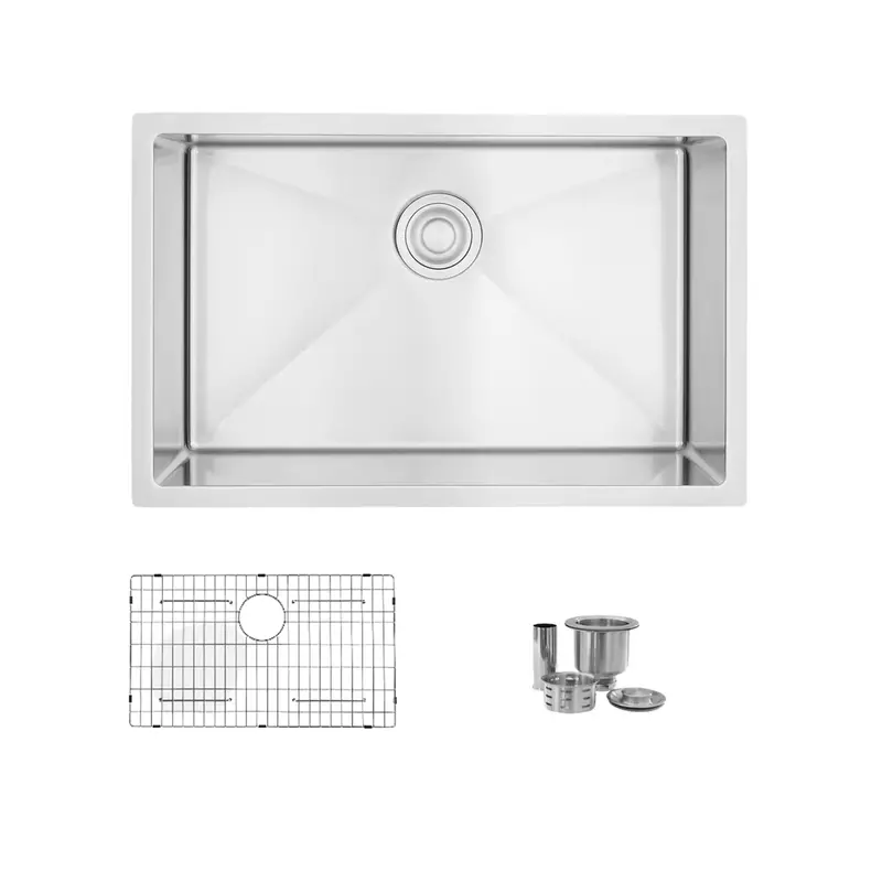 Emerald 28" Dual-Mount Single Bowl Sink – 18-Gauge Stainless Steel With Grid & Basket Strainer (Model S-306Tg) 1