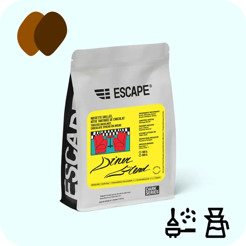 Escape Diner Blend Brazil Whole Bean Coffee 1
