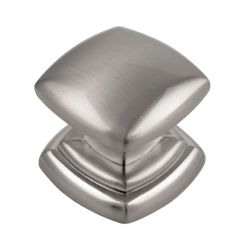 Euro-Contemporary Satin Nickel Knob – 1.25-Inch Square 1