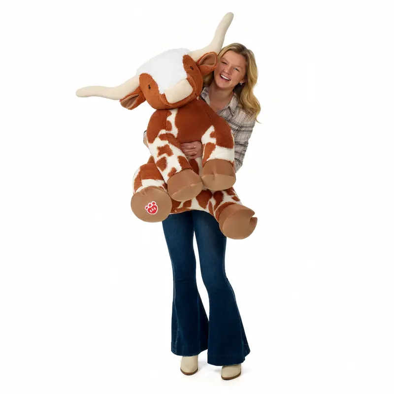 Extra-Large Longhorn Cow Plush Animal 1
