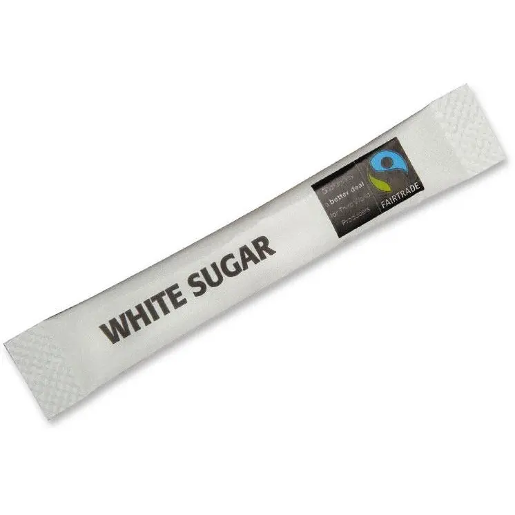 Fair Trade White Sugar Sticks – 1000-Count Case 1