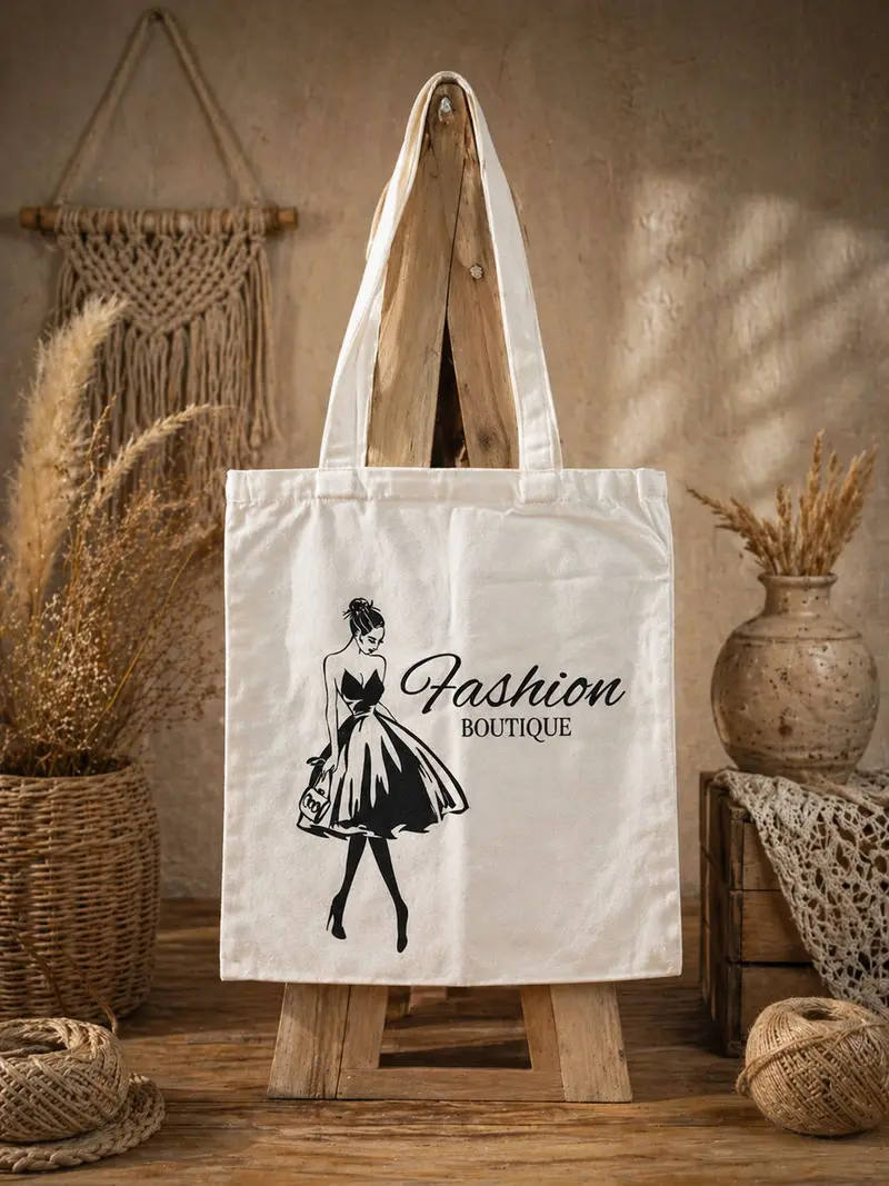 Fashion Boutique Printed Canvas Tote Bag 1