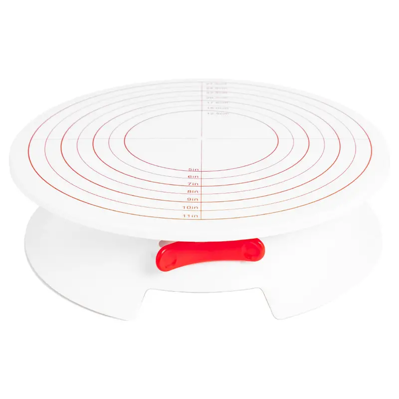 Fat Daddio’S Braked Decorating Turntable With Measurement Guide – 12-Inch Adjustable Cake Stand 1