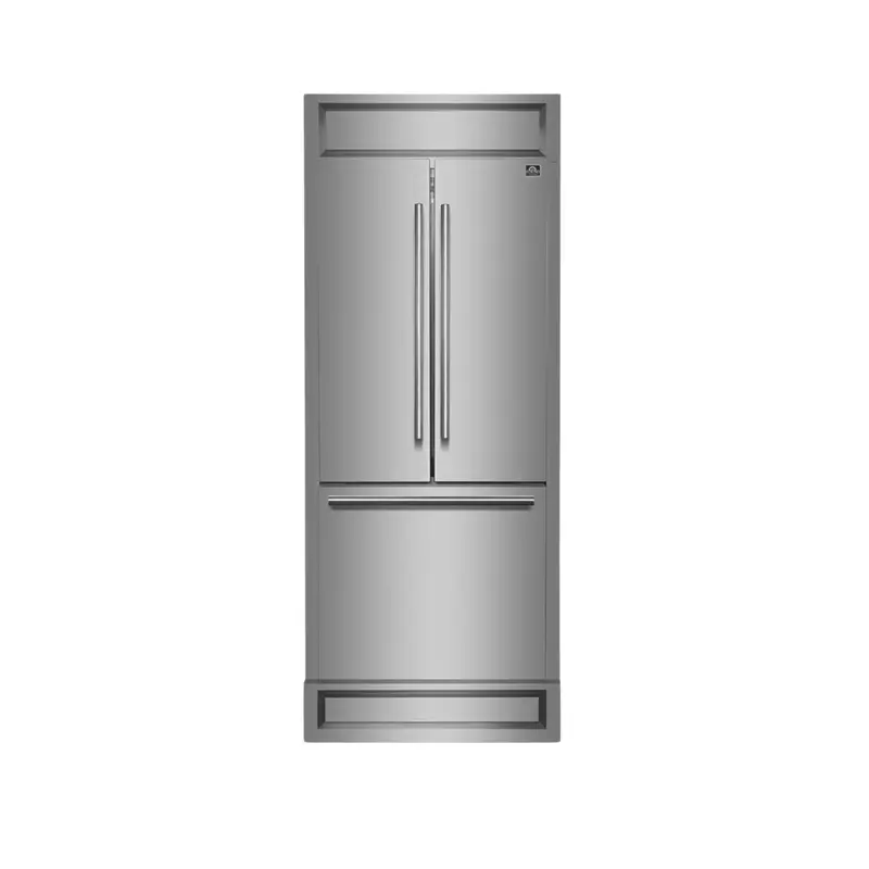 Forno Gallipoli 30-Inch French Door Refrigerator With Modern Grill Trim Kit – 17.5 Cu. Ft., Stainless Steel (Fffdd1974-35Mg) 1