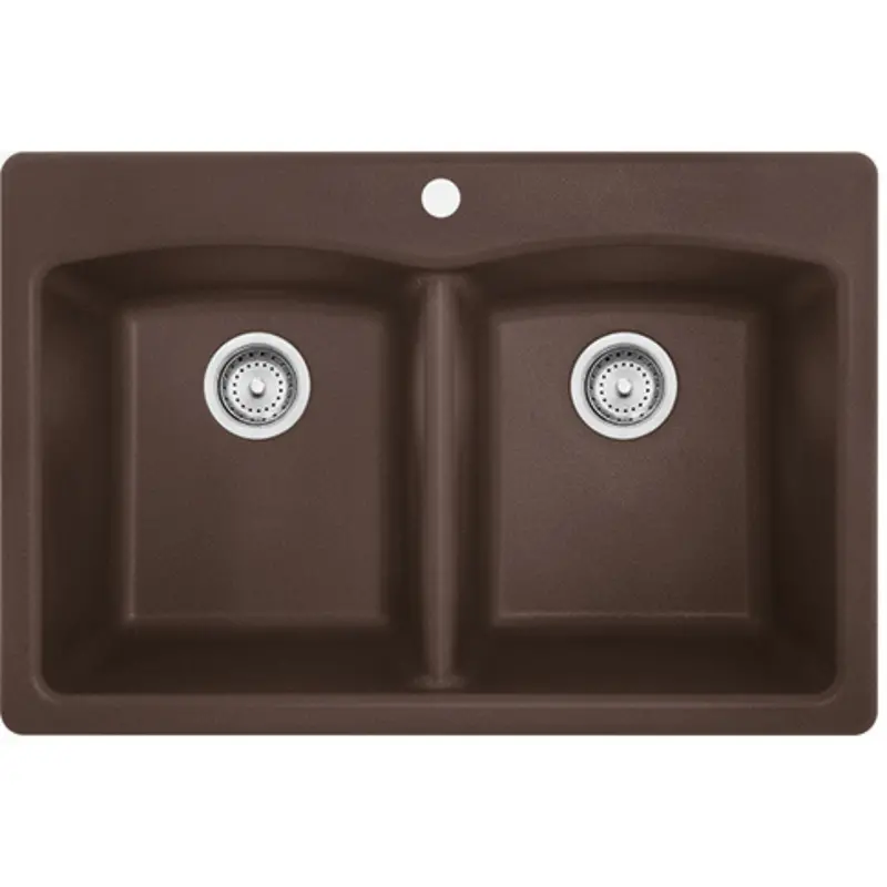 Franke Ellipse Eddb33229-1 Mocha Granite Double Bowl Kitchen Sink 1