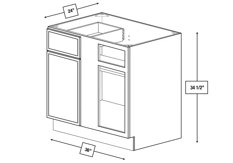 Franklin White Slim Shaker Blind Base Cabinet – 36 In. Wide, Requires 42 In. Minimum Pull 1