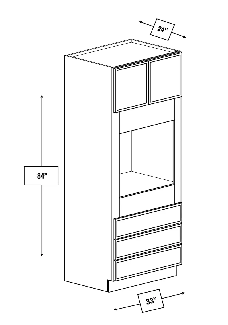 Franklin White Slim Shaker Double Oven Cabinet – 33" X 24" X 84" 1