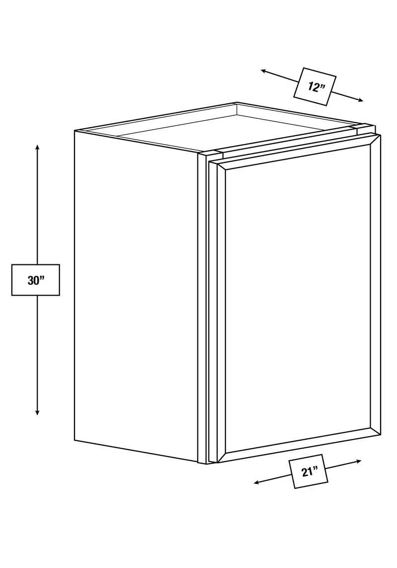 Franklin White Slim Shaker Wall Cabinet – 21" W × 30" H 1