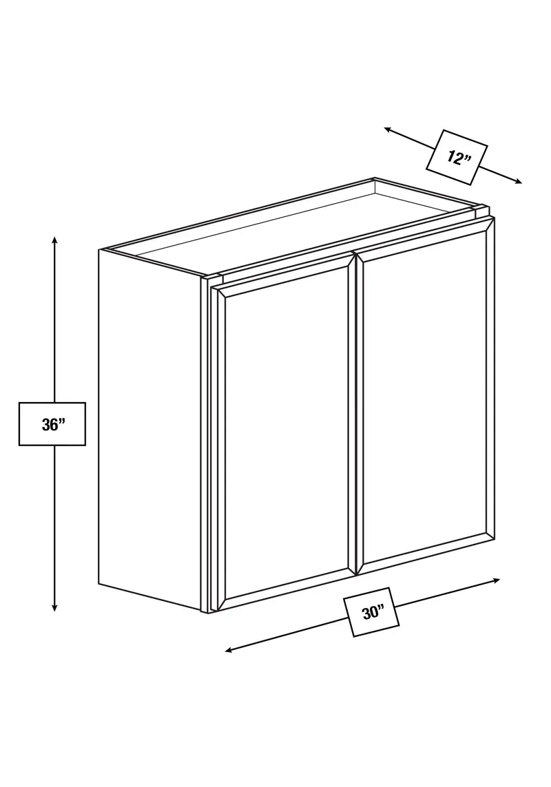 Franklin White Slim Shaker Wall Cabinet – 30" W × 36" H 1