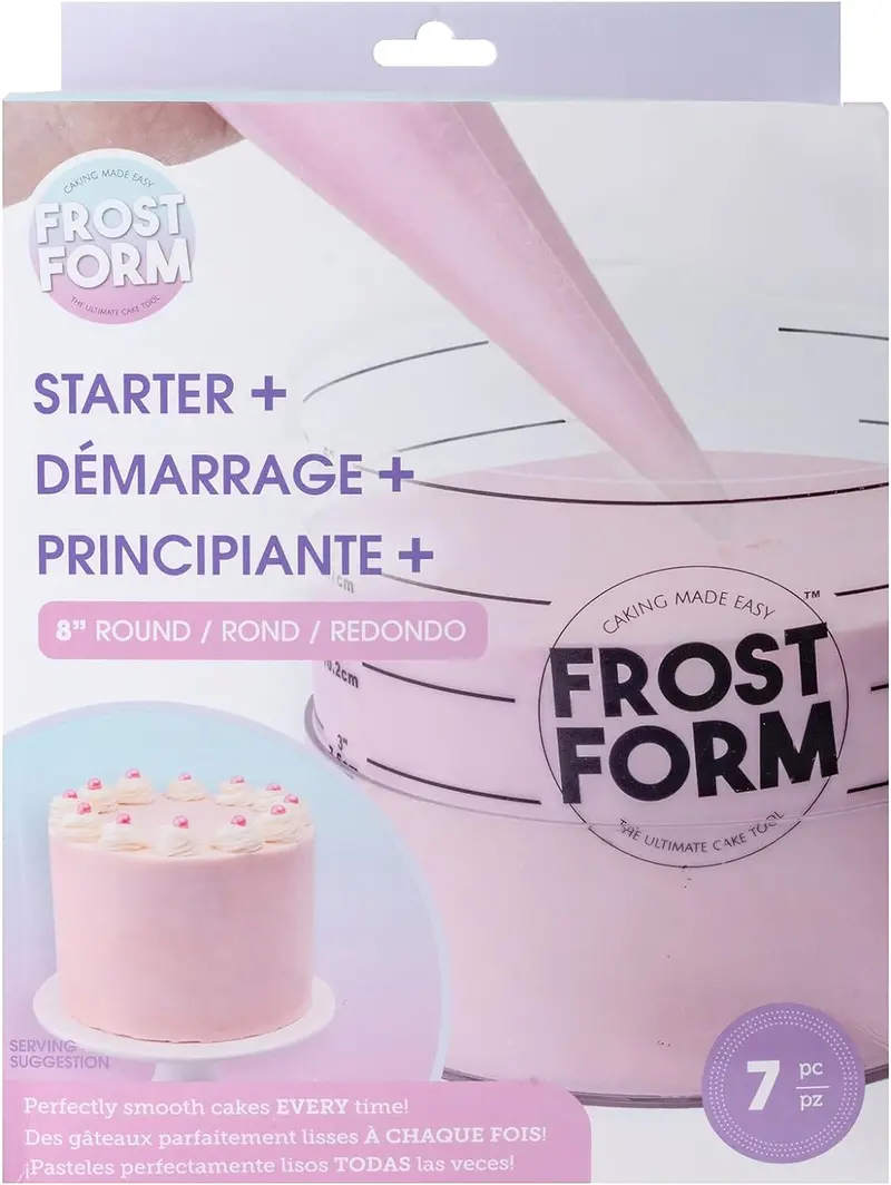 Frost Form 8-Inch Starter Cake Decorating Kit – 7-Piece Professional-Grade Set For Level Cakes 1
