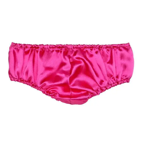 Fuchsia Satin-Trimmed Lace Panties 1