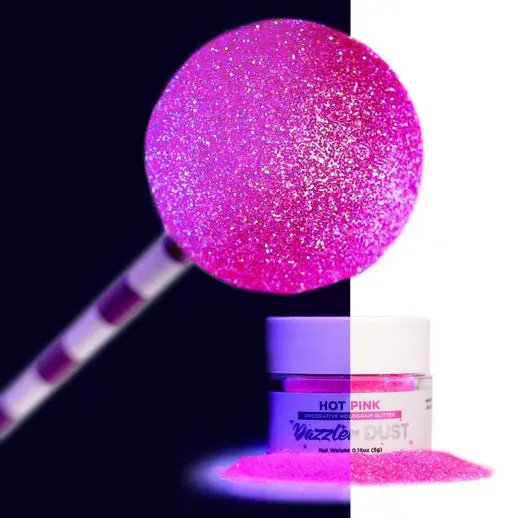 Halloween Glow-In-The-Dark Dazzler Dust – Holographic Hot Pink Glitter 1
