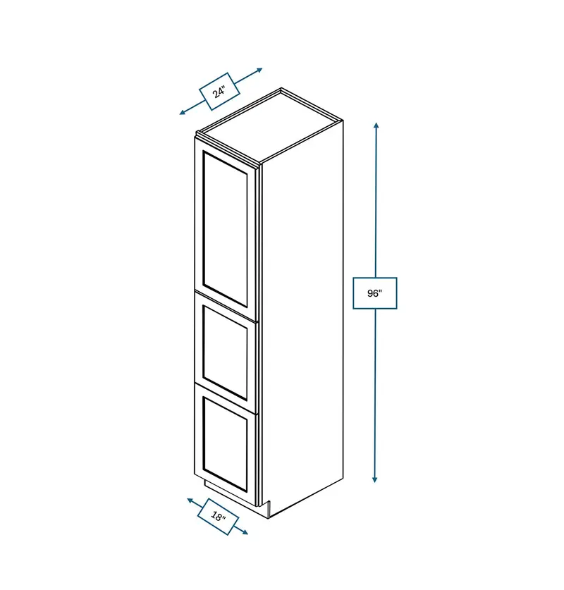 Hampton Pewter Shaker Extra-Tall Pantry Cabinet – 18 In. W X 24 In. D X 96 In. H 1