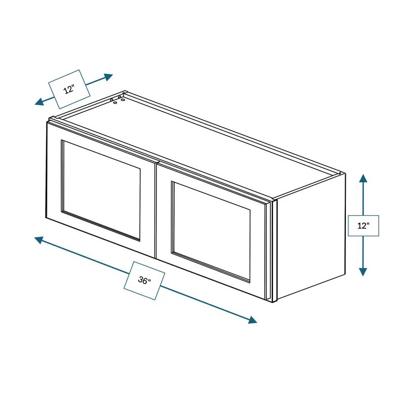 Hampton Pewter Shaker Wall Cabinet – 36 In. W X 12 In. H 1