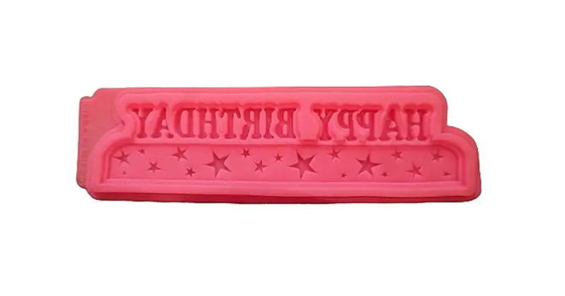 'Happy Birthday 01' Message Silicone Mold – Clean Typography For Festive Edible Decor 1