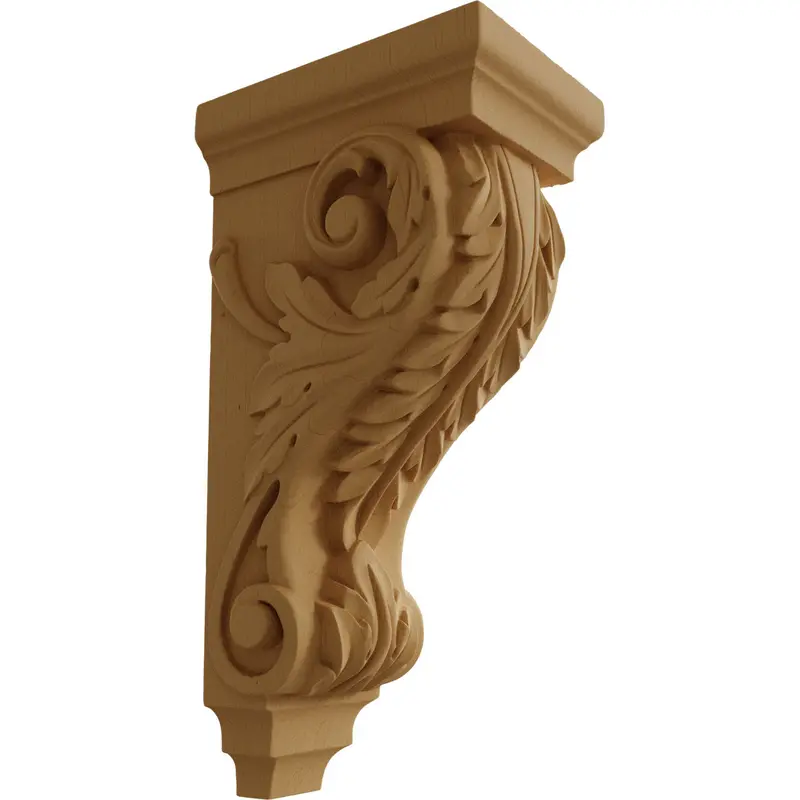 Hartzel Scalloped Corbel – 5" Wide × 7" Deep × 14" Tall Wooden Support 1