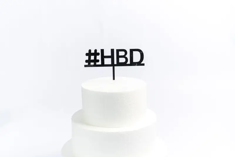 #Hbd Happy Birthday Acrylic Cake Topper 1