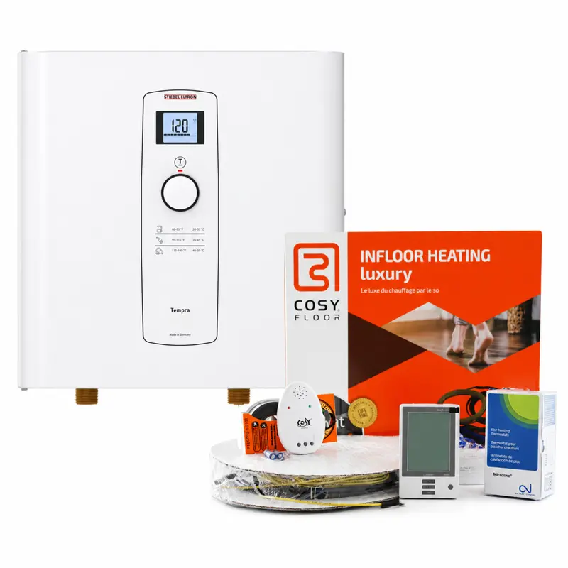 Home Comfort System Bundle – Tankless Water Heater + Radiant Floor Heating Kit