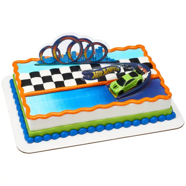 Hot Wheels Drift-Themed Cake Topper Set – Racing Party Decor 1