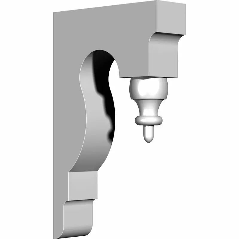 Hoyne Slim Profile Corbel – 2.75" Wide × 9.75" Deep × 16" Tall Wooden Bracket 1