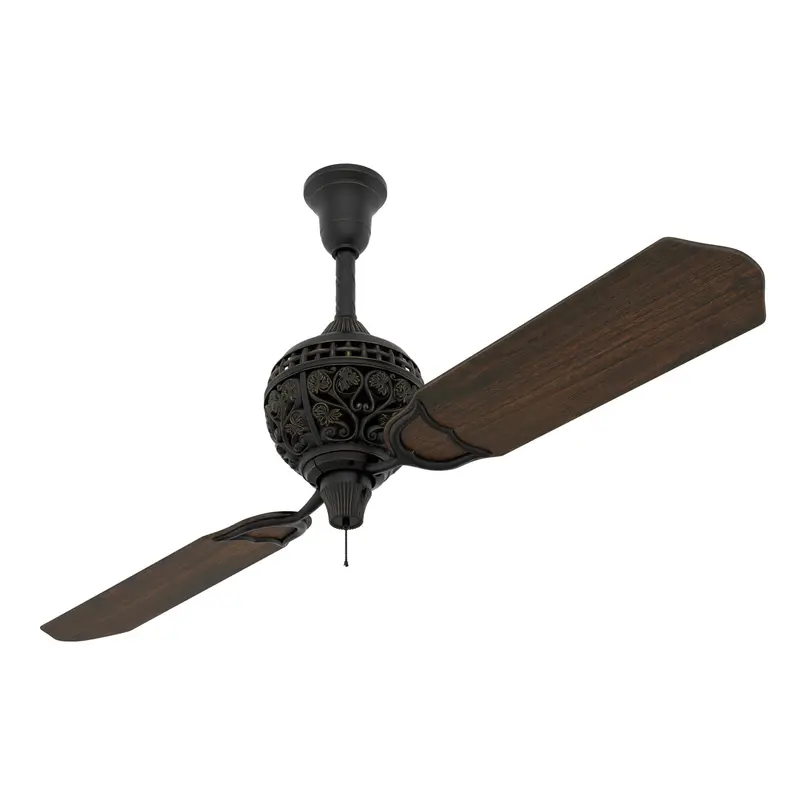 Hunter 1886 Limited Edition 60-Inch Ceiling Fan – Midas Black Finish With Distressed Dark Cherry Basswood Blades 1