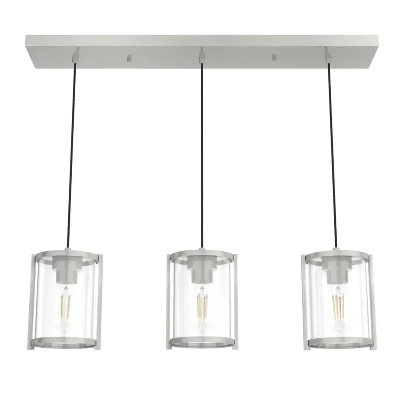 Hunter Astwood 3-Light Linear Brushed Nickel Chandelier 1