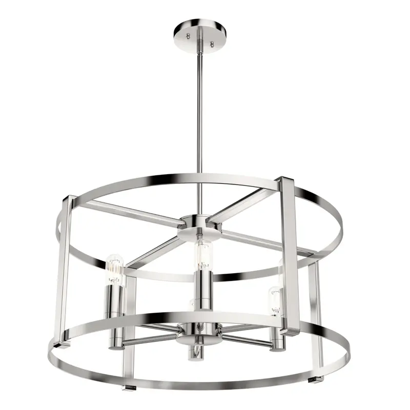 Hunter Astwood 6-Light Linear Polished Nickel Chandelier 1