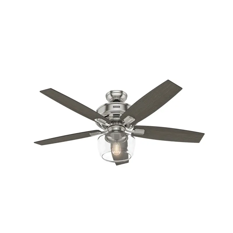 Hunter Bennett 52-Inch Brushed Nickel Ceiling Fan – Standard Mount 1