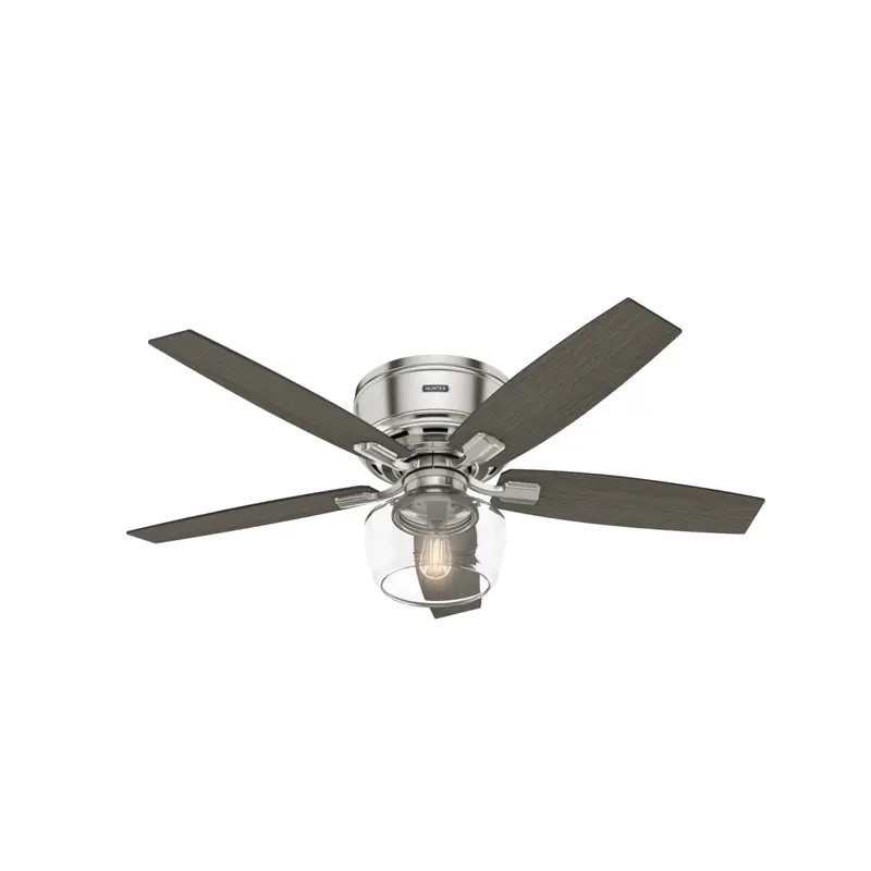 Hunter Bennett 52-Inch Brushed Nickel Low-Profile Ceiling Fan 1