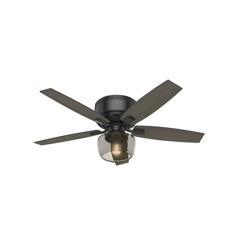 Hunter Bennett 52-Inch Matte Black Low-Profile Ceiling Fan 1