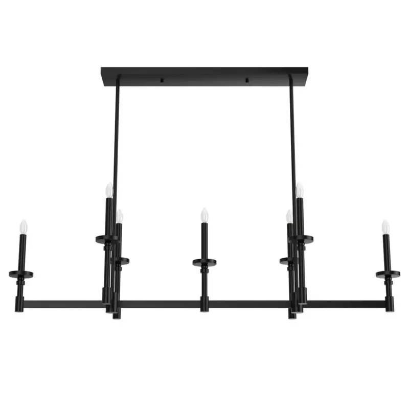 Hunter Briargrove 7-Light Linear Chandelier – Matte Black Finish 1
