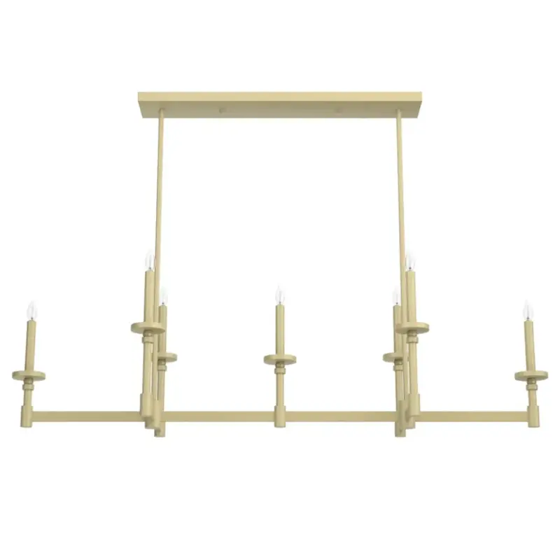 Hunter Briargrove 7-Light Linear Chandelier – Modern Brass Finish 1