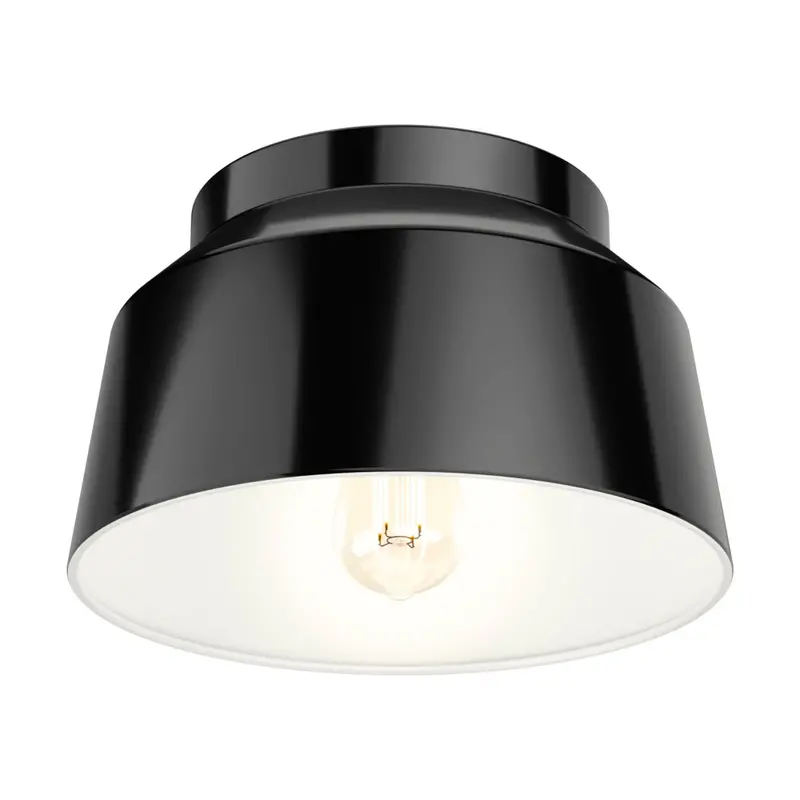 Hunter Cranbrook 1-Light Flush Mount Ceiling Light – Matte Black 1