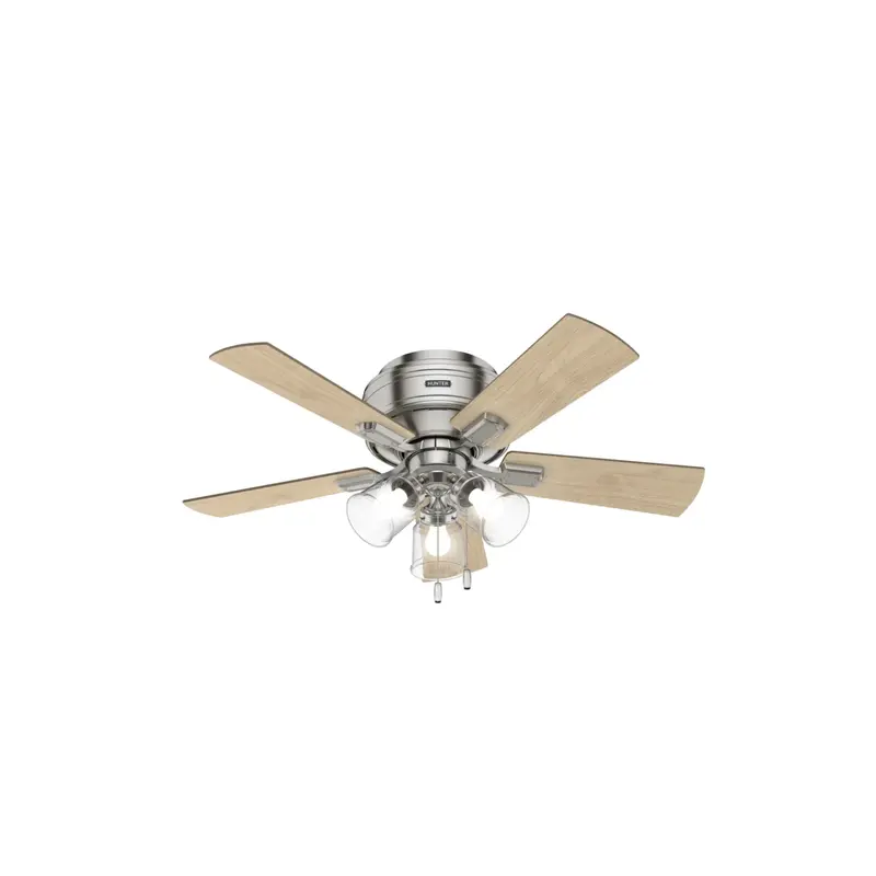 Hunter Crestfield 42-Inch 3-Light Brushed Nickel Low-Profile Fan 1