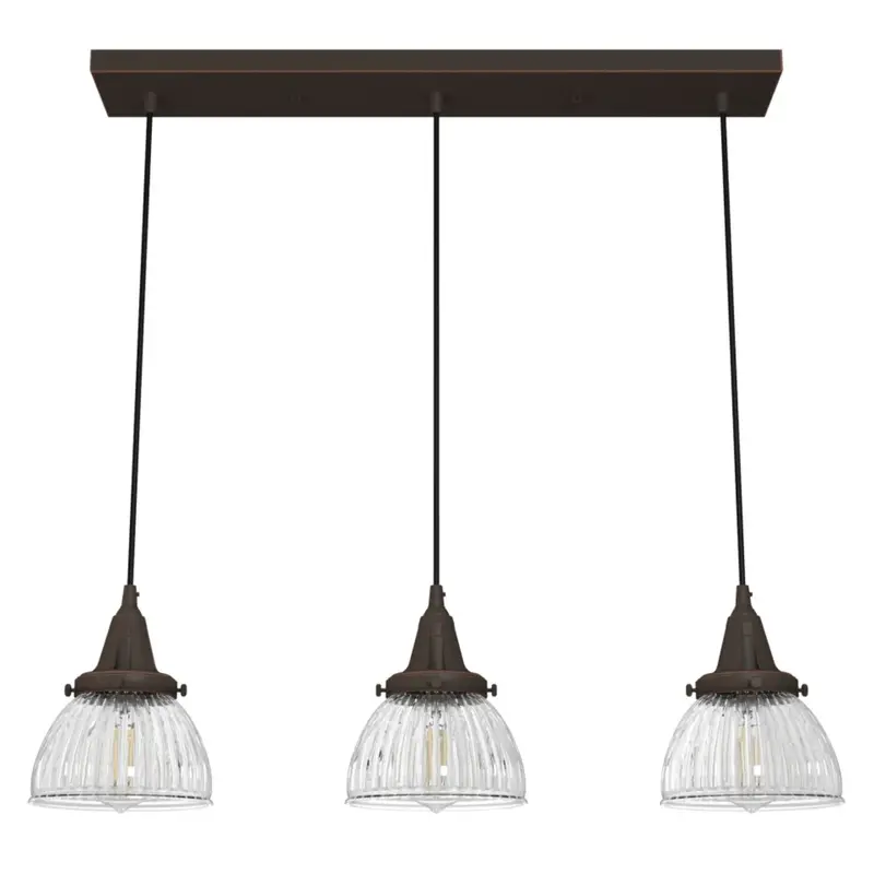 Hunter Cypress Grove 3-Light Linear Chandelier – Onyx Bengal Finish 1