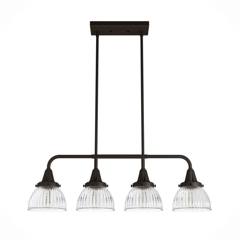 Hunter Cypress Grove 4-Light Natural Iron Linear Chandelier 1