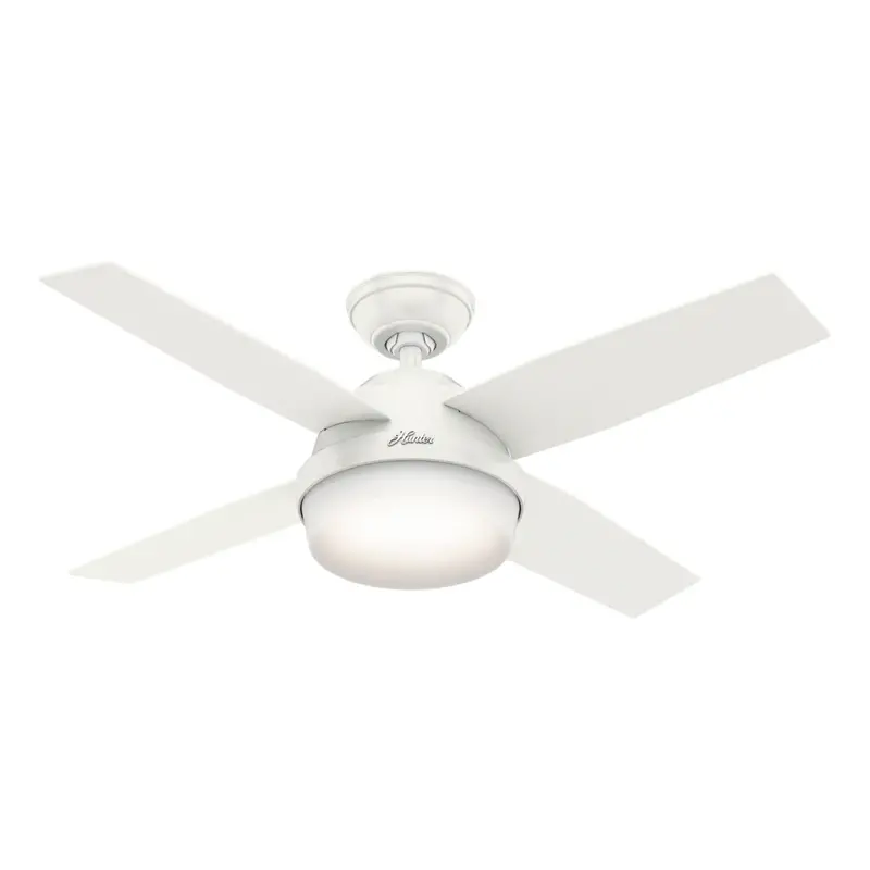 Hunter Dempsey 44-Inch Fresh White Ceiling Fan With Integrated Light 1
