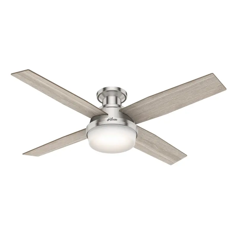 Hunter Dempsey 52-Inch Brushed Nickel Low-Profile Ceiling Fan 1
