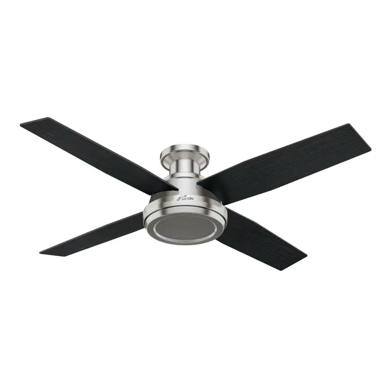 Hunter Dempsey 52-Inch Brushed Nickel Low-Profile Ceiling Fan – No Light 1