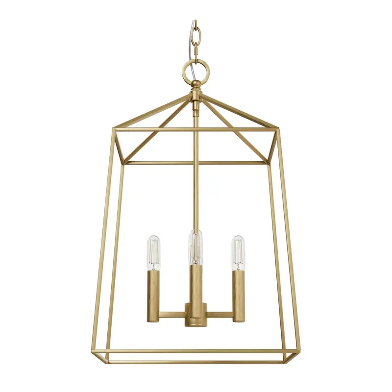 Hunter Fair Oaks 4-Light Luxe Gold Pendant Light – Adjustable Height Design 1