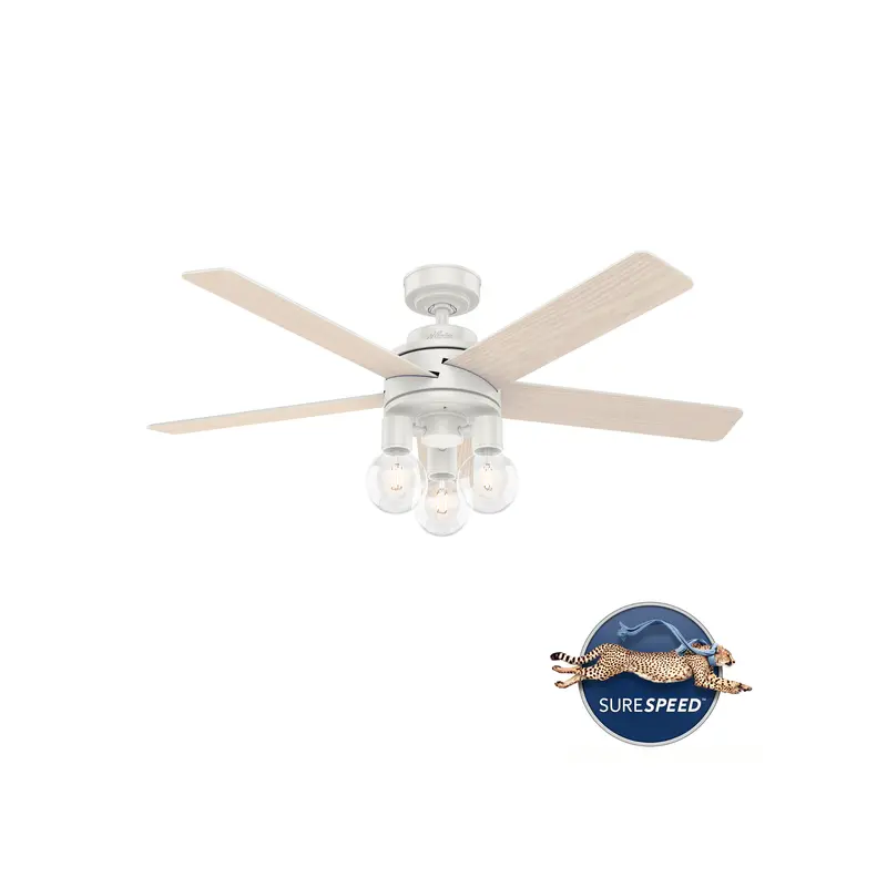 Hunter Hardwick 52" Fresh White Ceiling Fan Featuring Built-In Led Lights 1