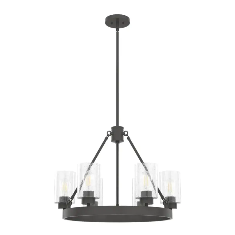 Hunter Hartland 6-Light Chandelier – Nickel Bronze Finish 1