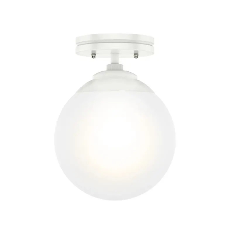 Hunter Hepburn 1-Light Matte White Semi-Flush Mount 1